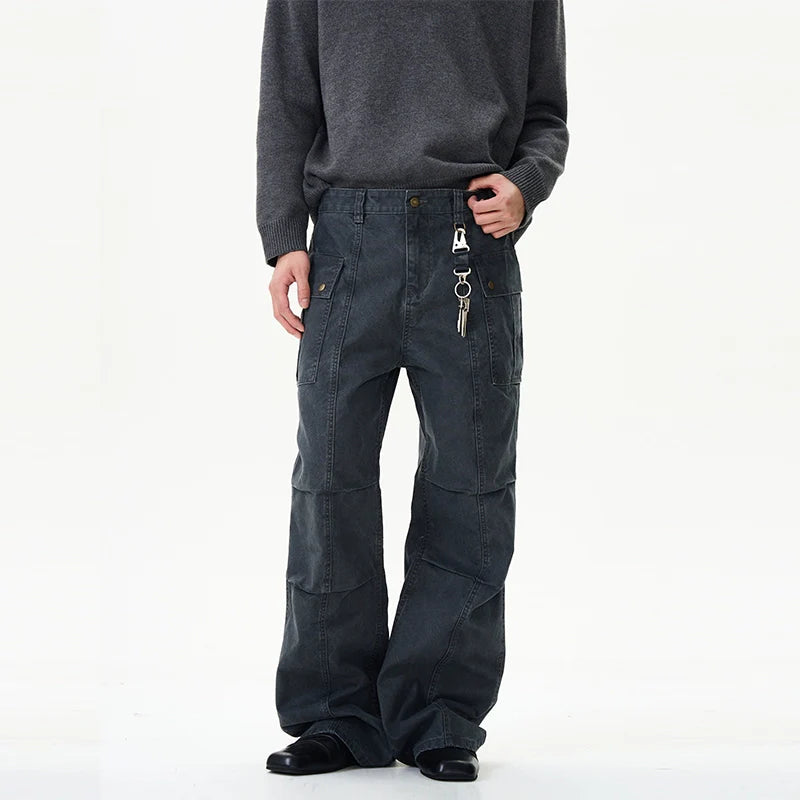 Vintage Panel Seam Wide Leg Cargo Pants