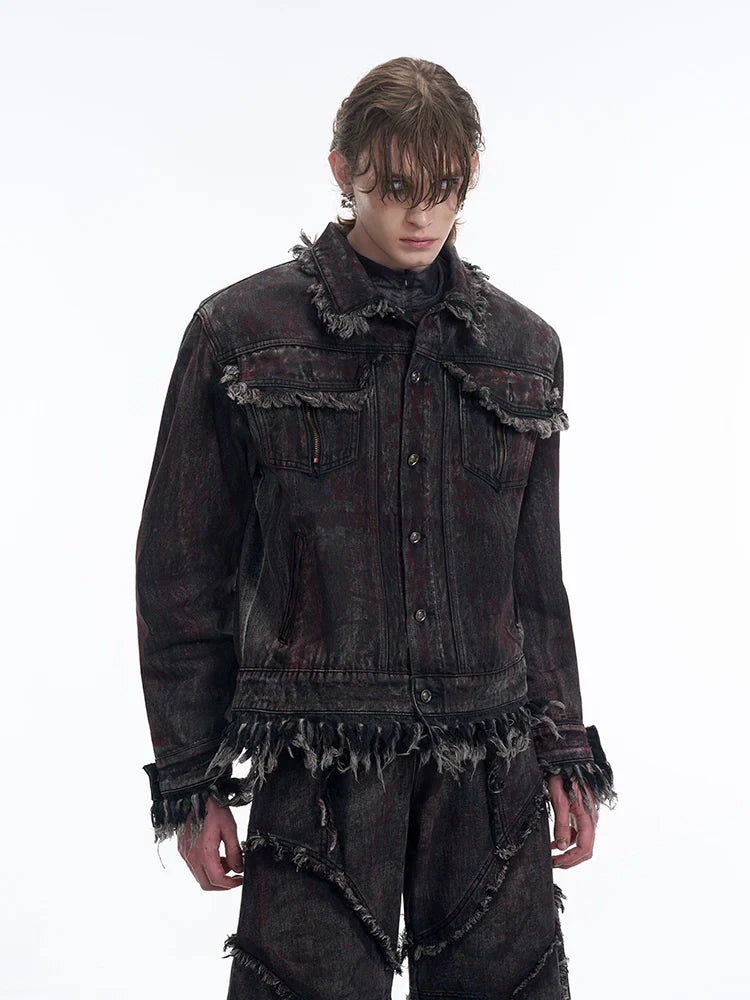 Distressed Frayed Denim and Pants Setup