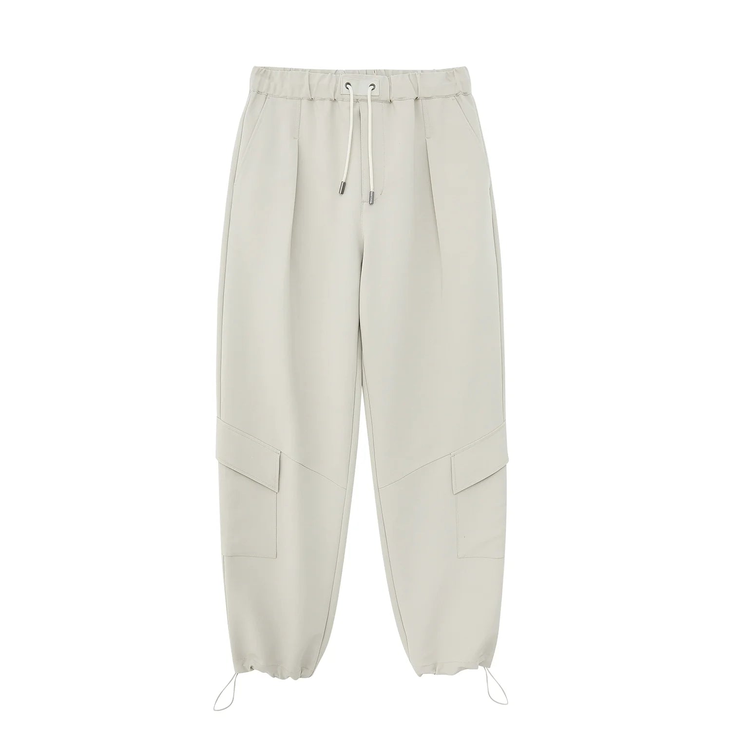 Draping Drawstring Cargo Casual Pants