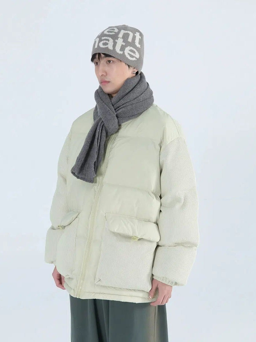 Puffer Jacket with Textured Lining - chiclara