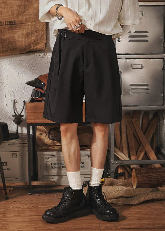 Retro Belted Mid-length Shorts