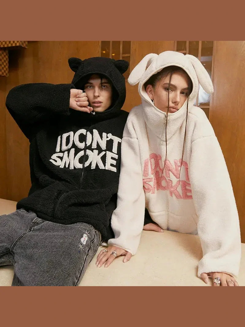 Sherpa Jacket with Bunny Hood - chiclara
