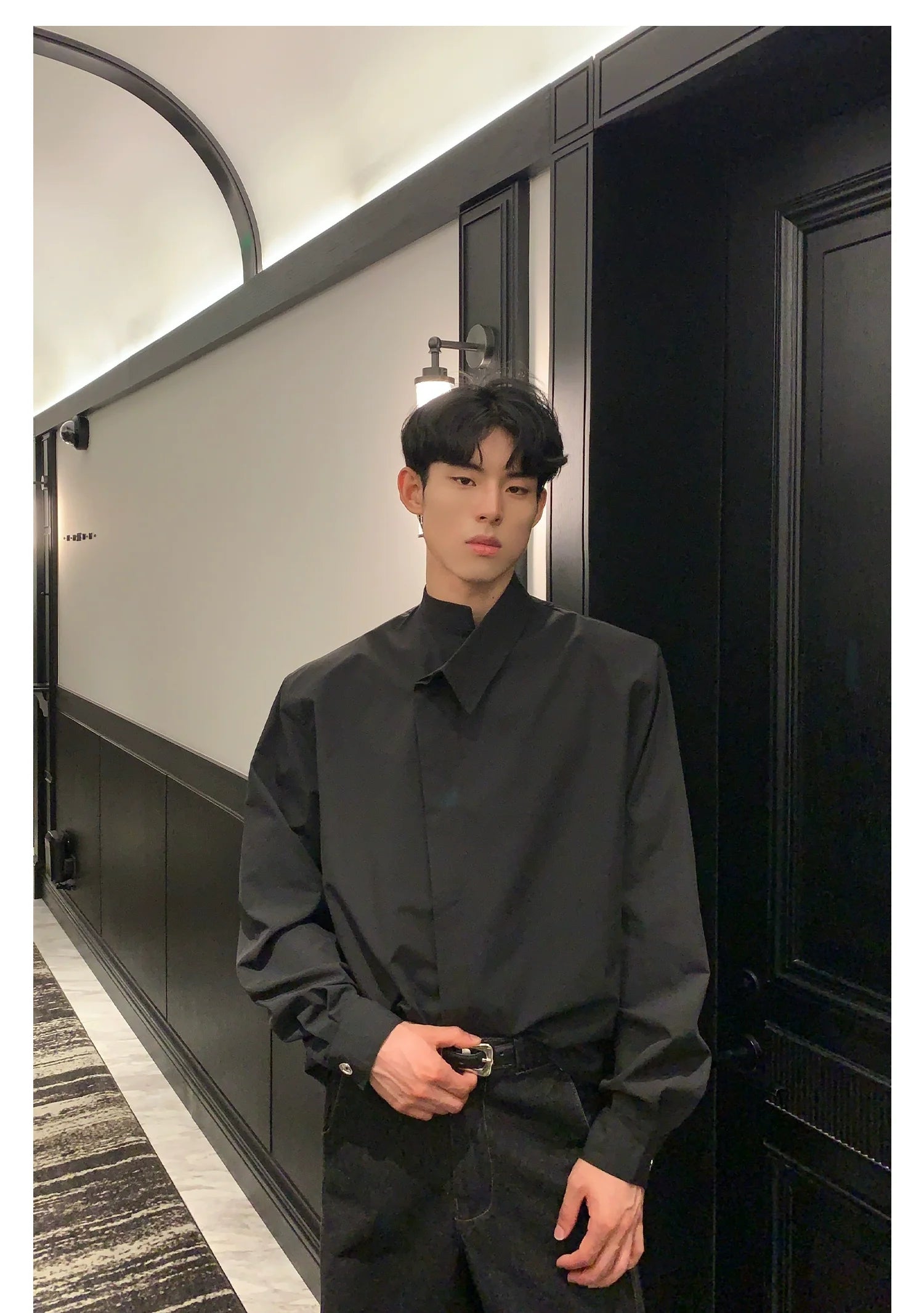 Asymmetric Collar Dress Shirt