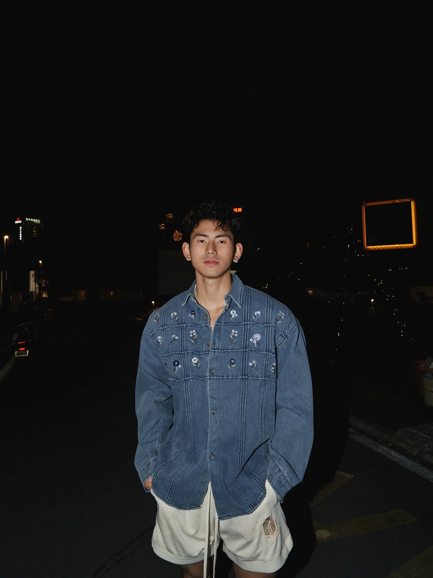 Washed Denim Utility Cotton Jacket