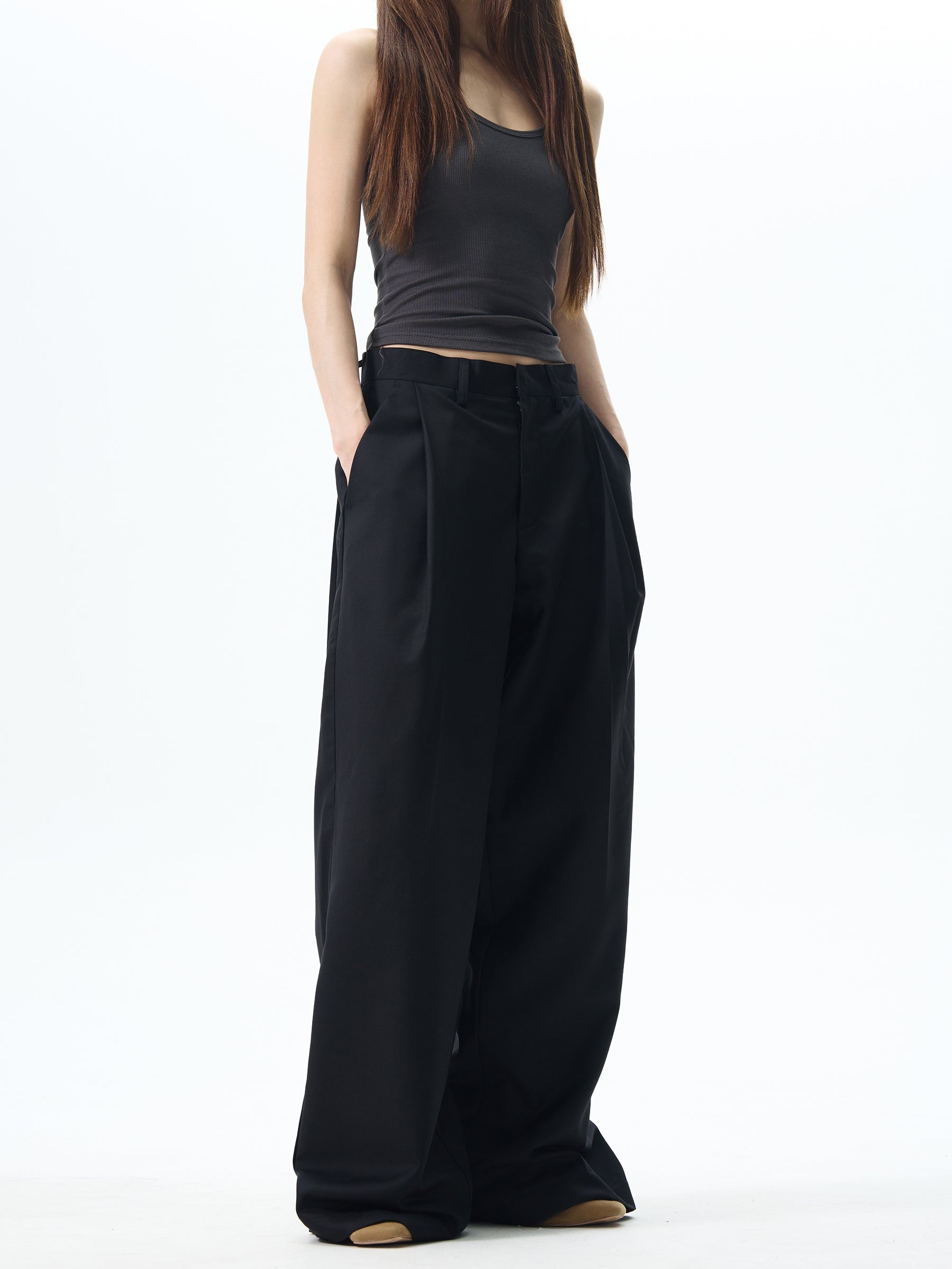 Pleated Wide Leg Dress Pants