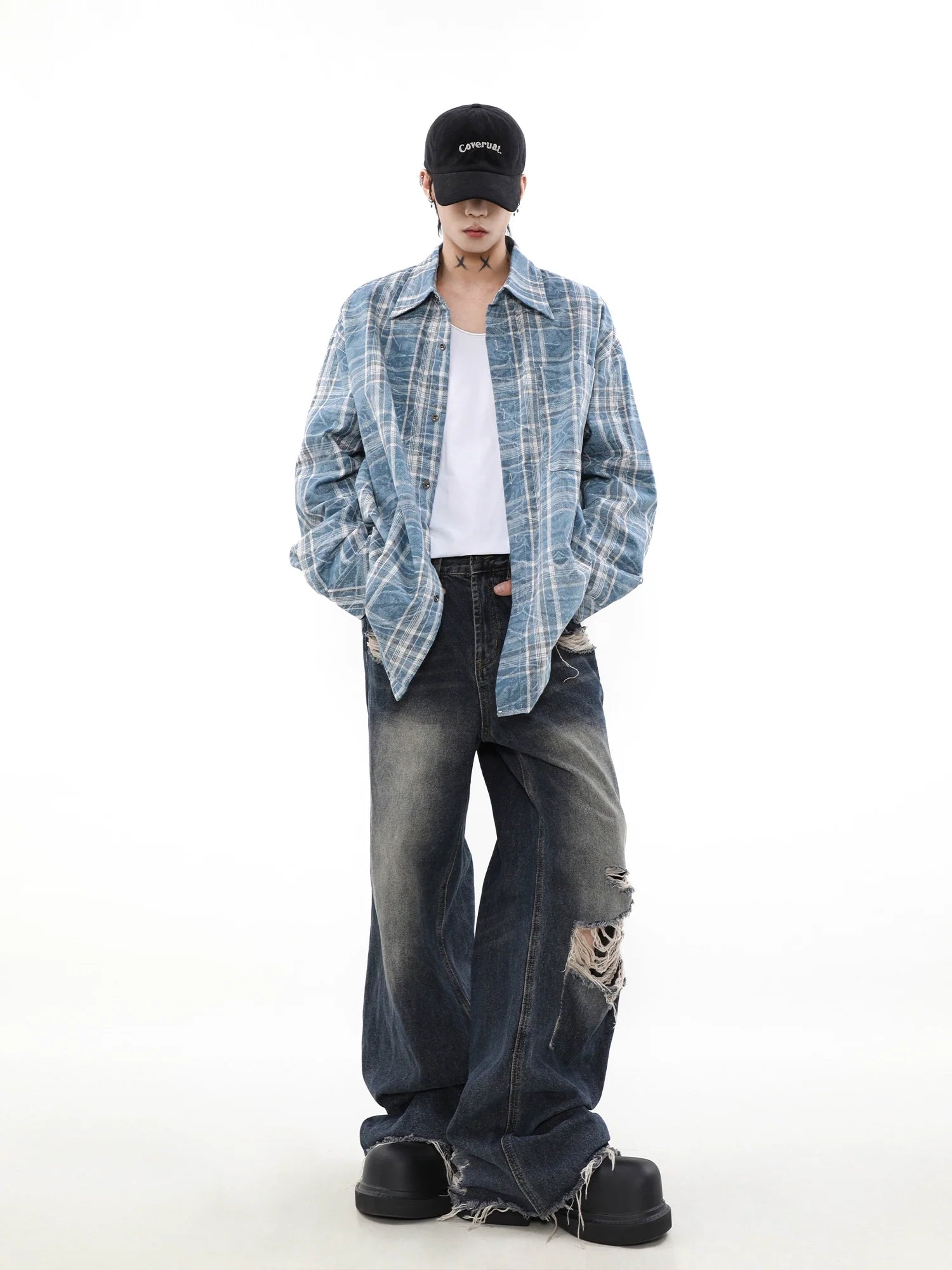 Frost Fade Washed Check Overshirt