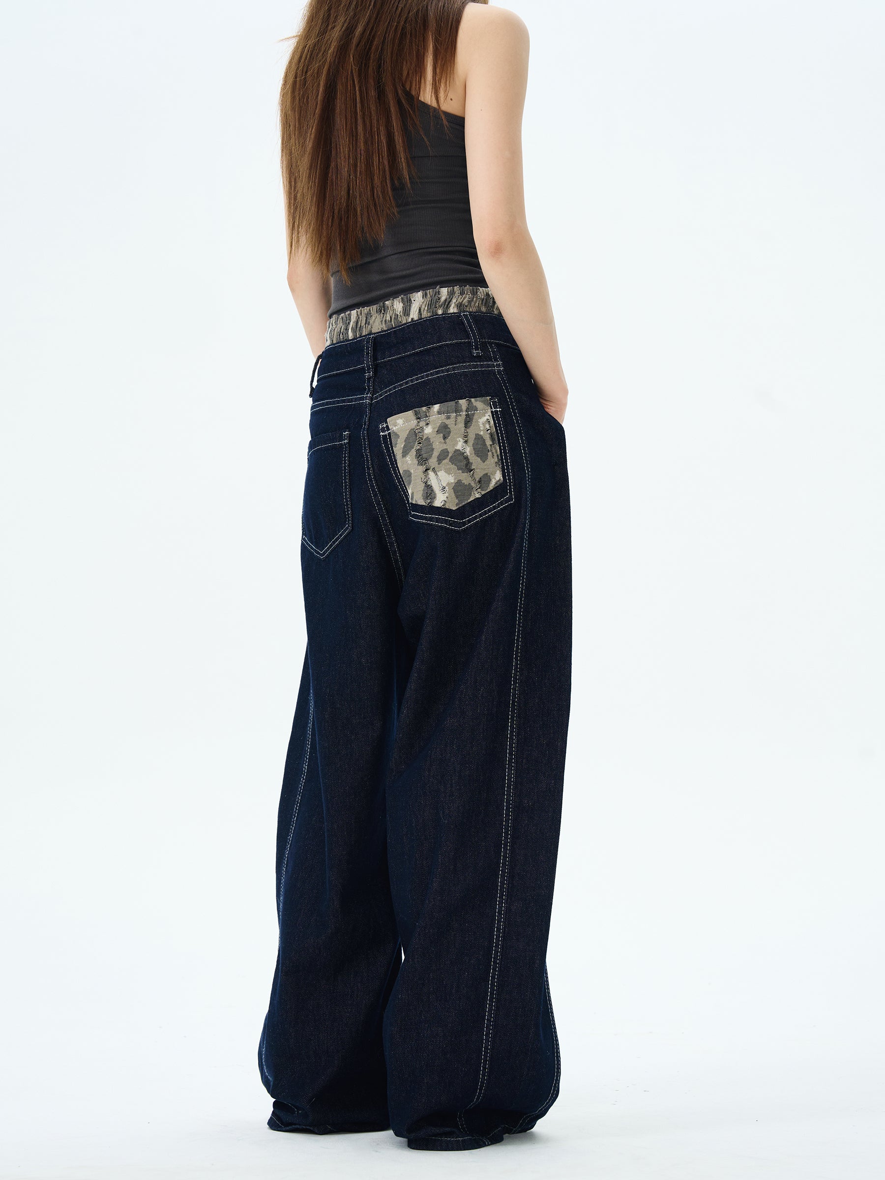 Dark Wash Wide Leg Skater Jeans