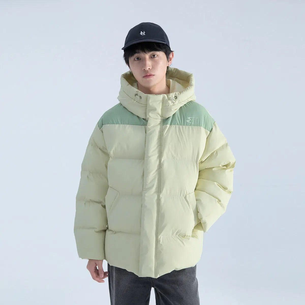 Puffer Jacket with Contrast Shoulders - chiclara