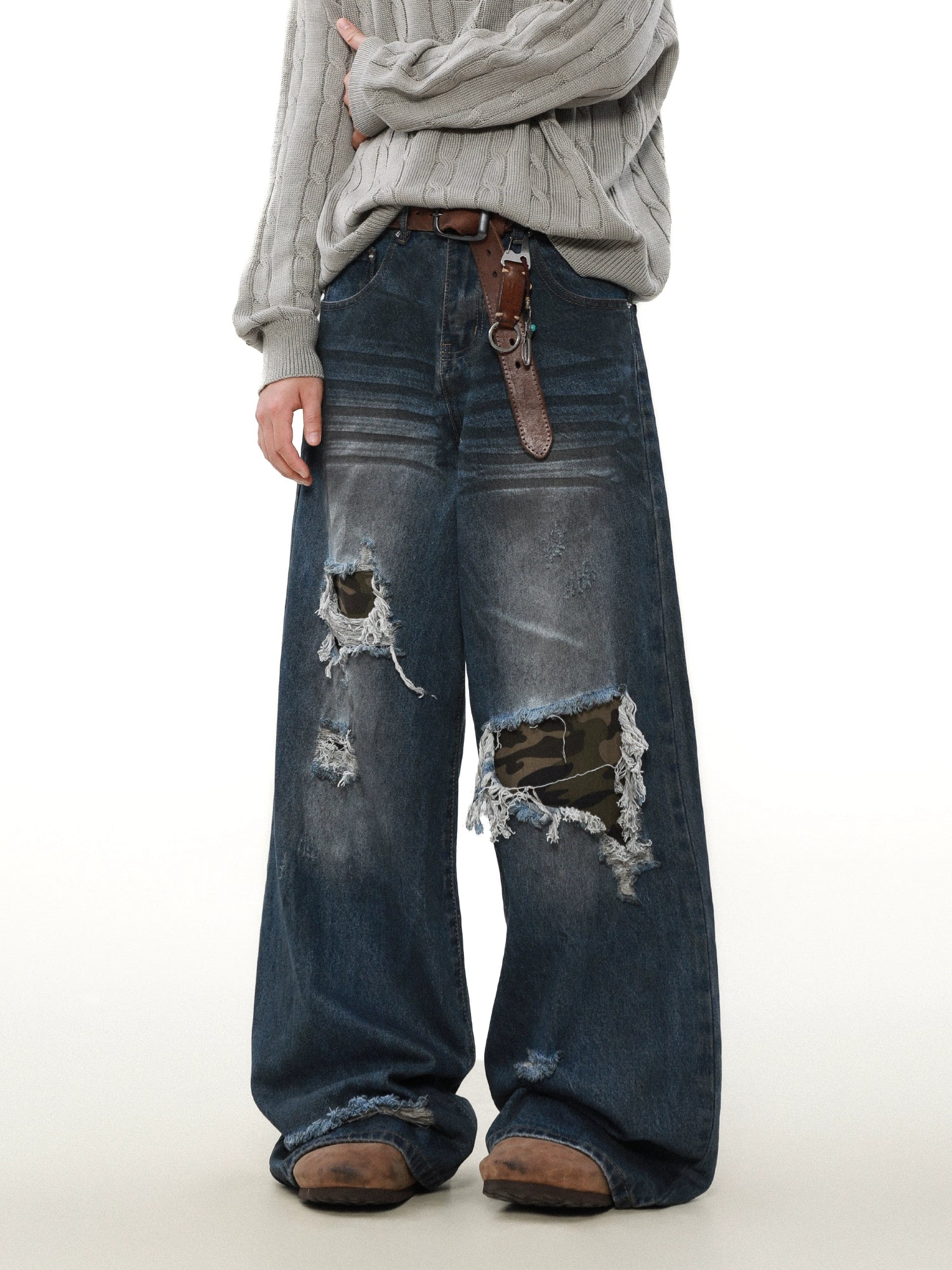 Warzone Patchwork Destroyed Jeans