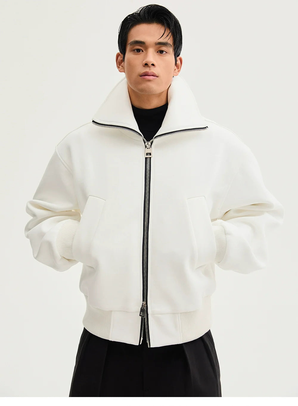 CollarRamp High-Neck Zip Bomber
