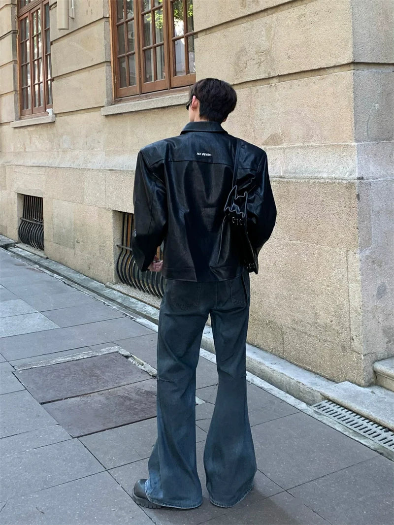 와이드 숄더 데님 재킷