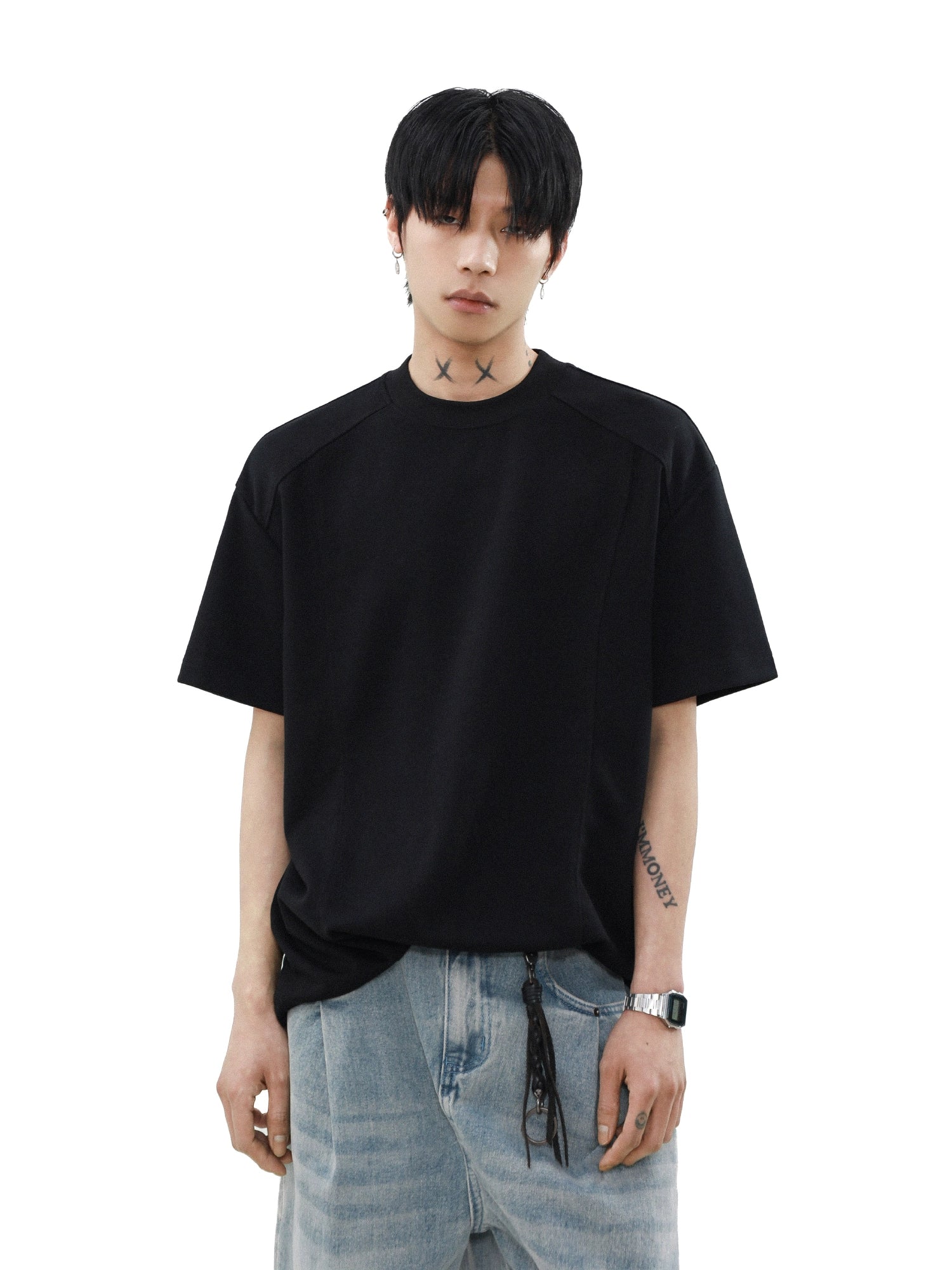 シルバーライン シームディテール リラックスTシャツ