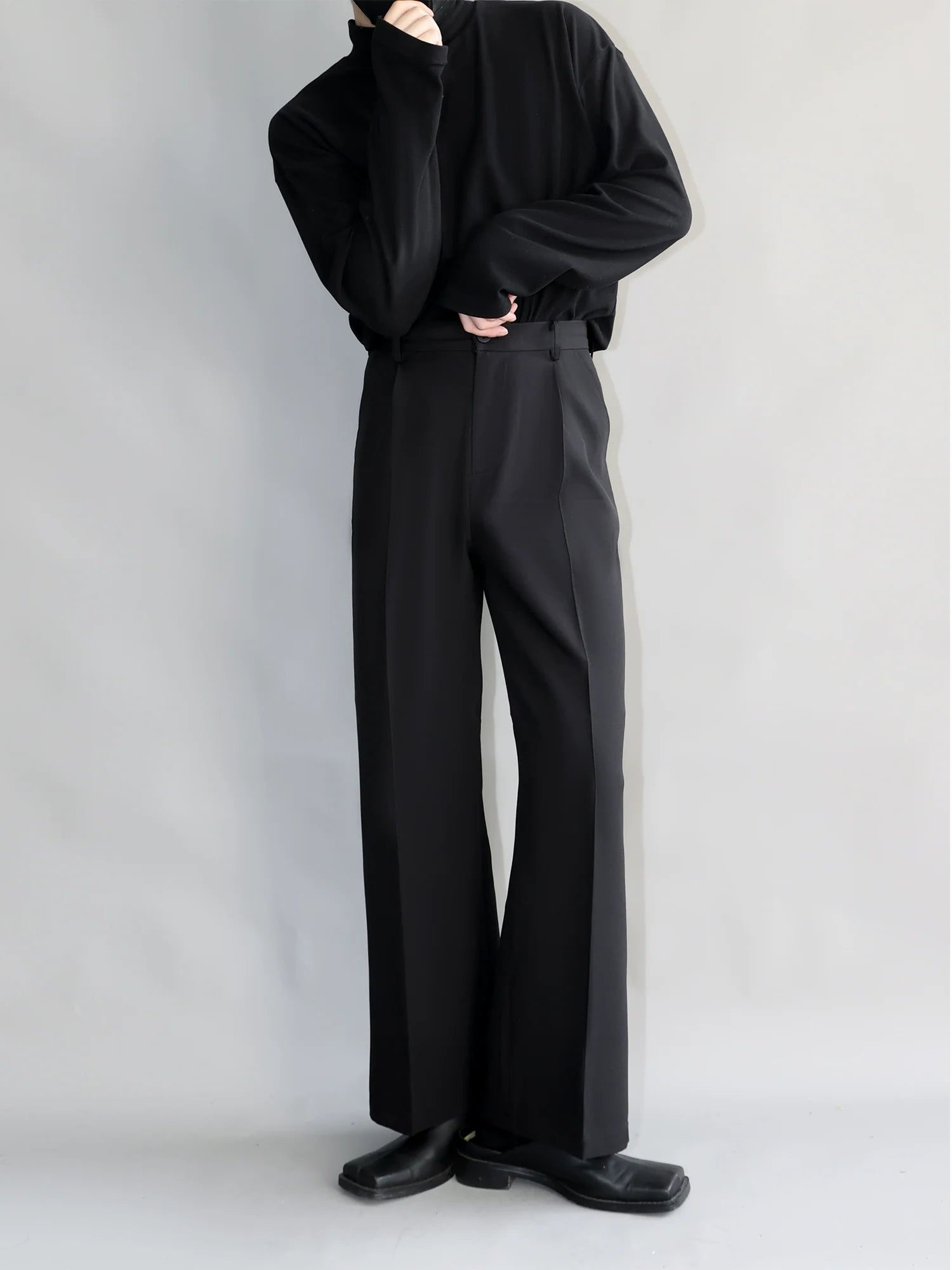 Classic Black Straight-Leg Trousers