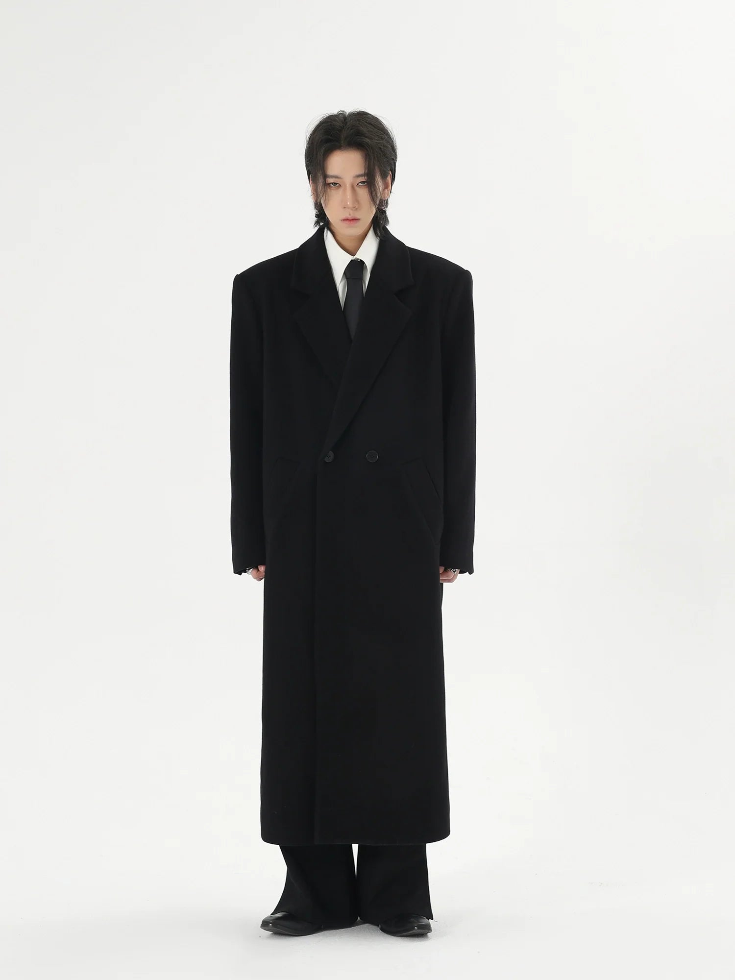 클래식 블랙 울 오버코트
