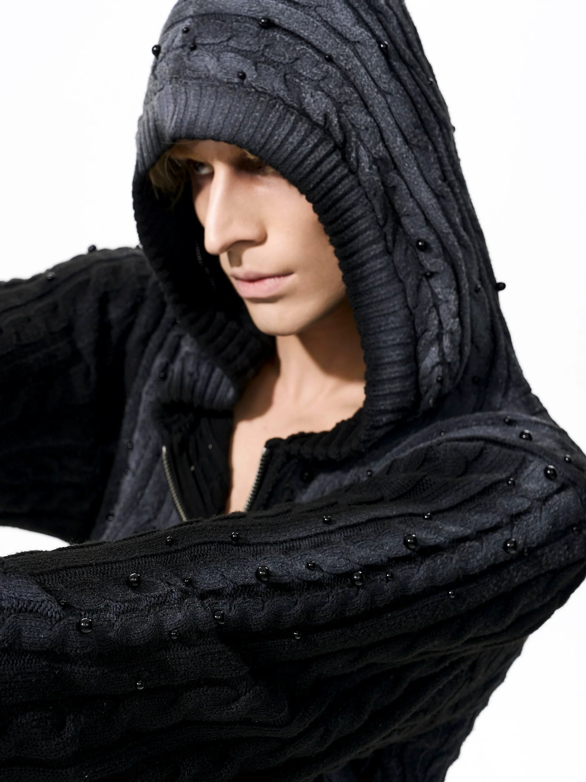 Beaded Two-Tone Sweater