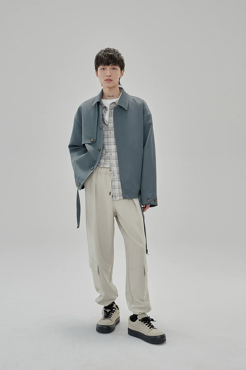 Draping Drawstring Cargo Casual Pants