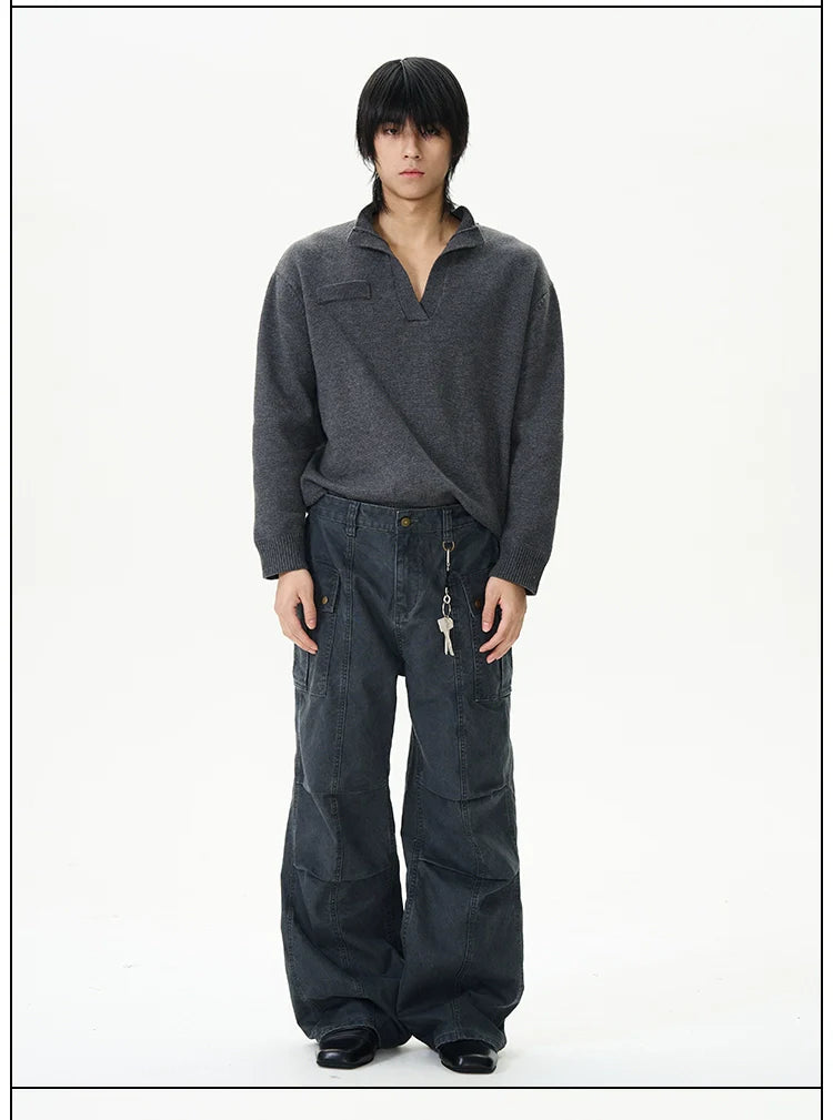 Vintage Panel Seam Wide Leg Cargo Pants