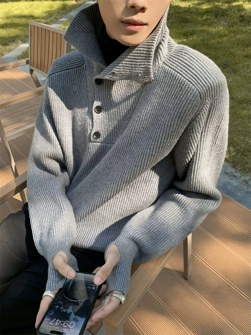 Half-Button Turtleneck Sweater
