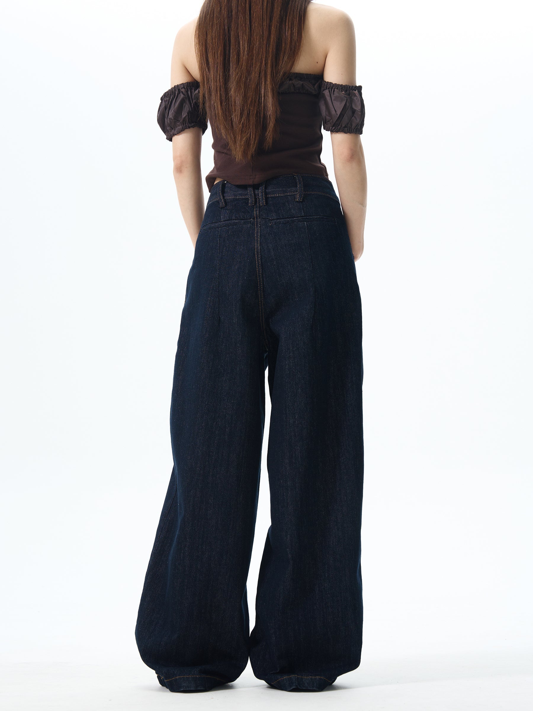 Dark Indigo Wide Leg Skater Jeans