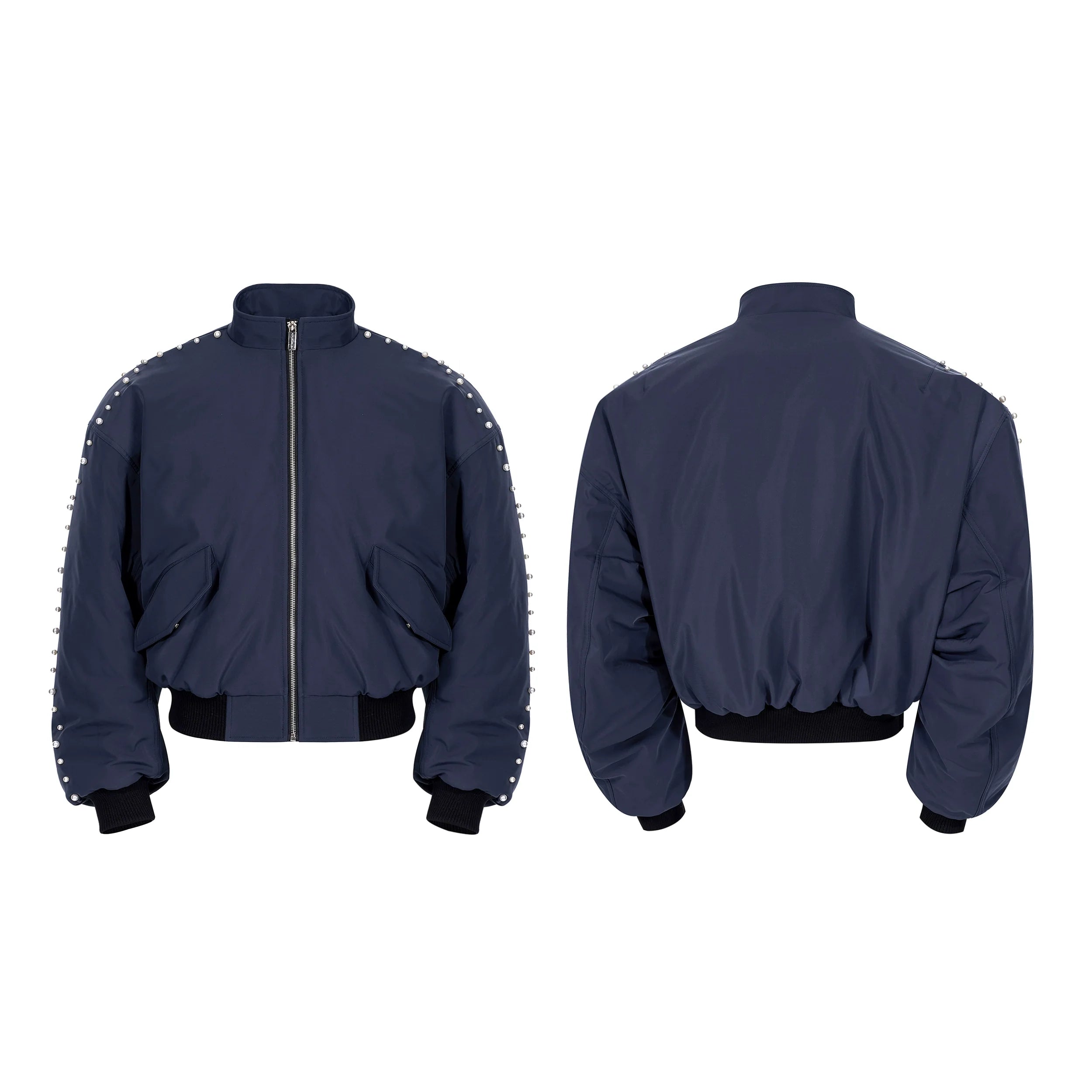 Plum Nova Studded Bomber Jacket