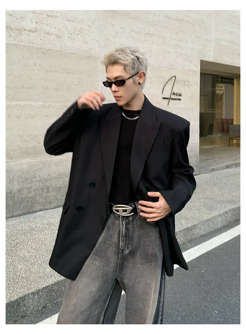 오버사이즈 블랙 블레이저 수트
