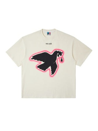 Serene Peace Dove Suede Foam Printed T-Shirt - chiclara