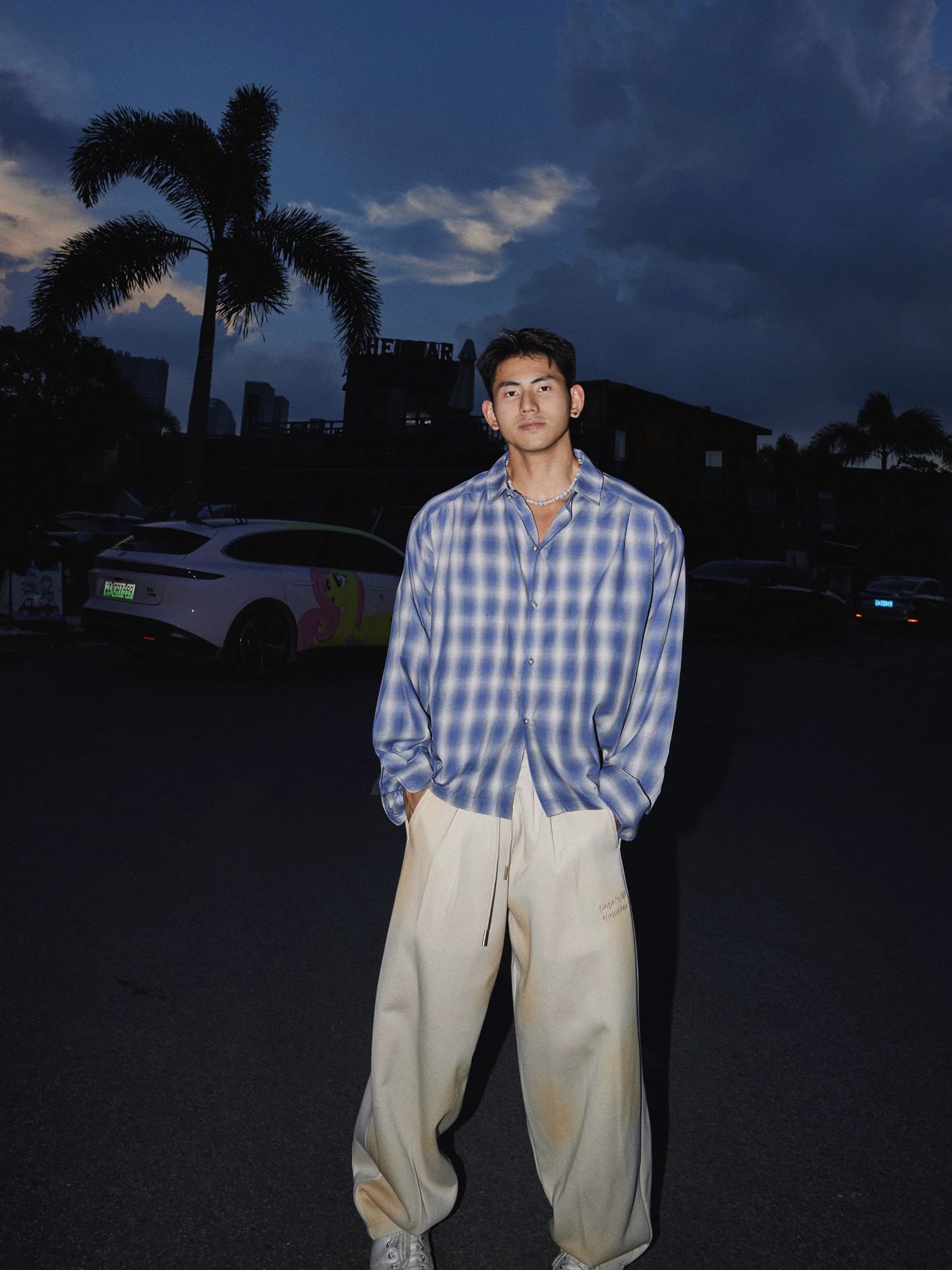 Sky Mist Blue Plaid Shirt
