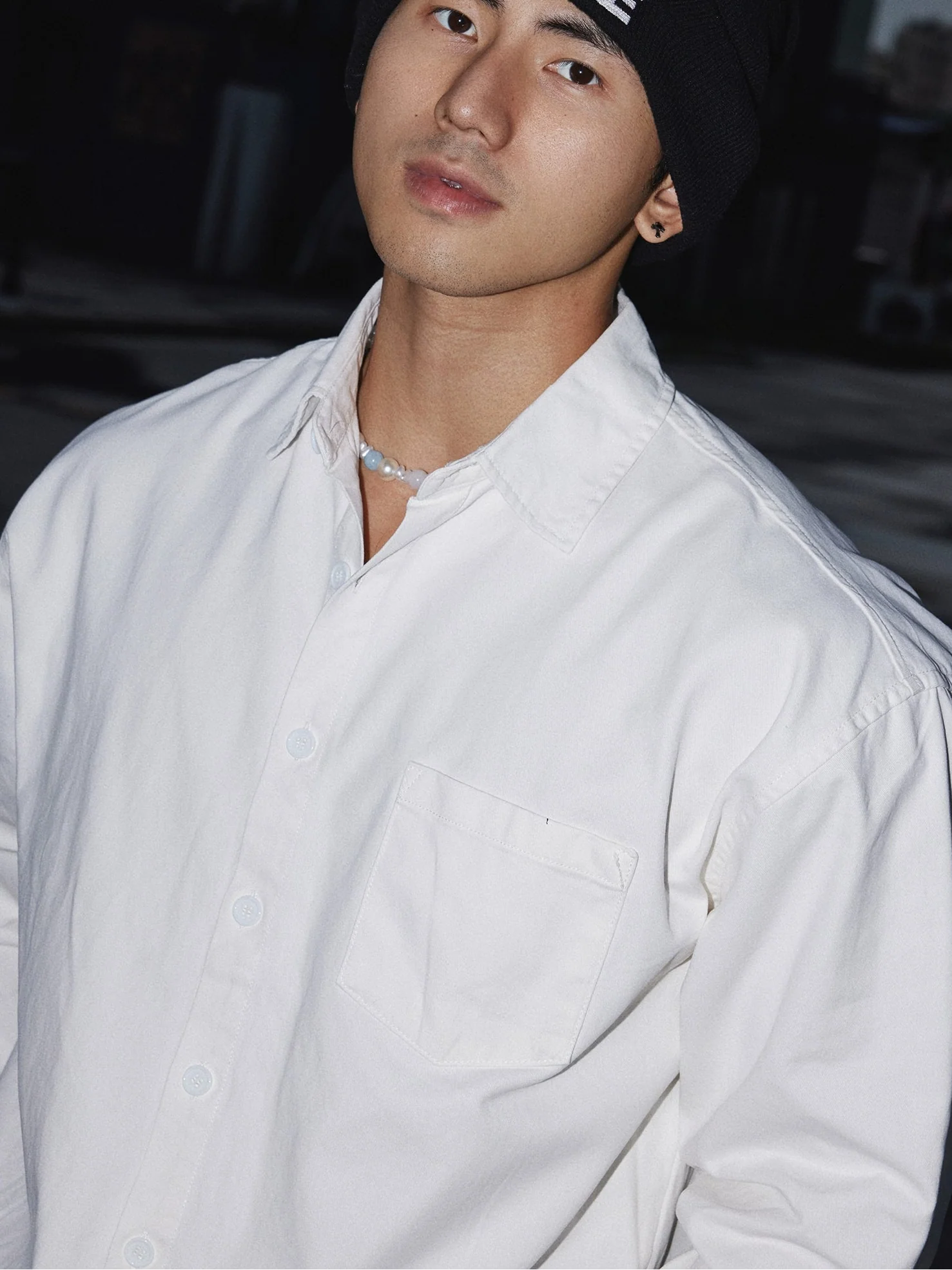 Washed Oversized Button-Up Long Sleeve Shirt