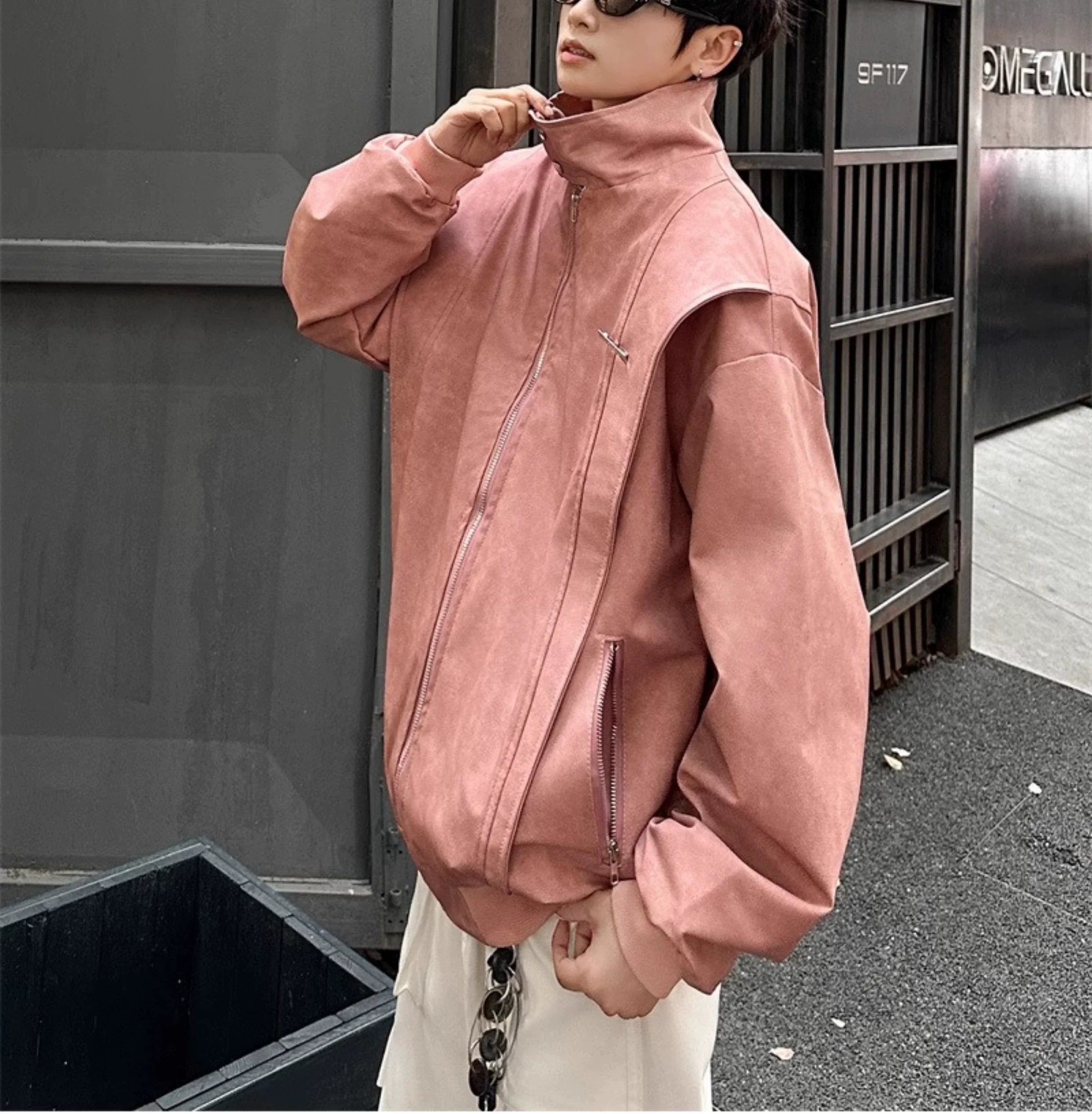 Oversized  Vintage Zip-Up Jacket