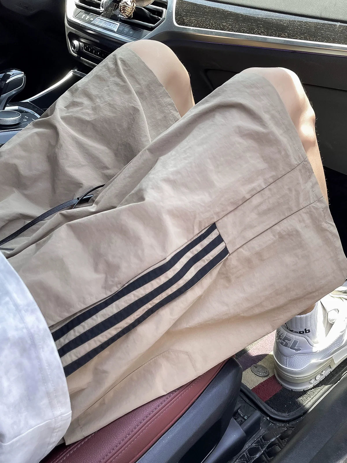 Shiny Stripe Bermuda Shorts