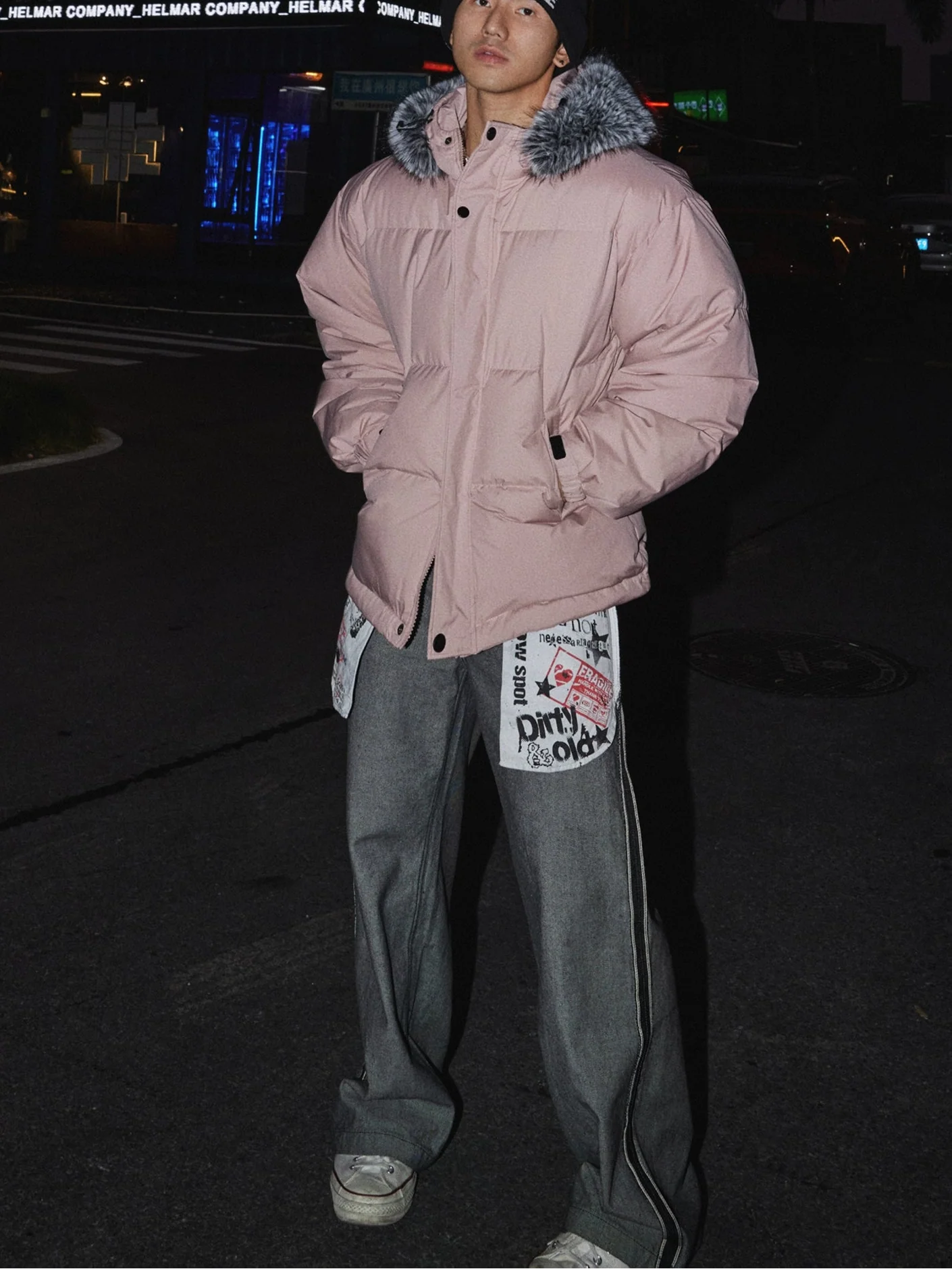 Urban Graffiti Patchwork Statement Jeans