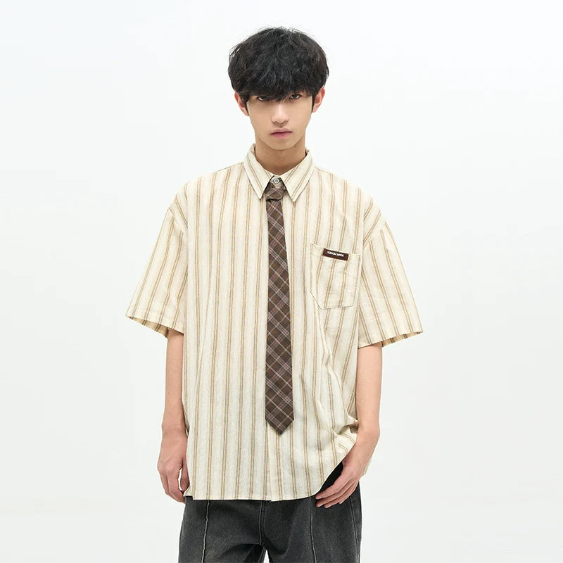 Classic Vertical Striped Oversized Shirt