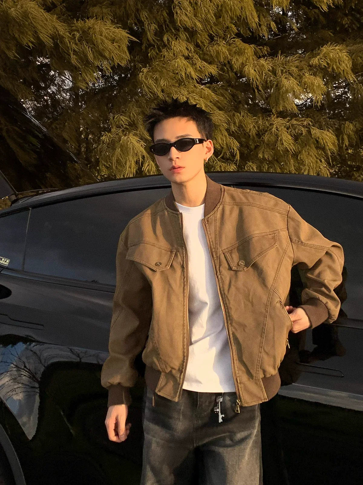 레트로 봄버 재킷