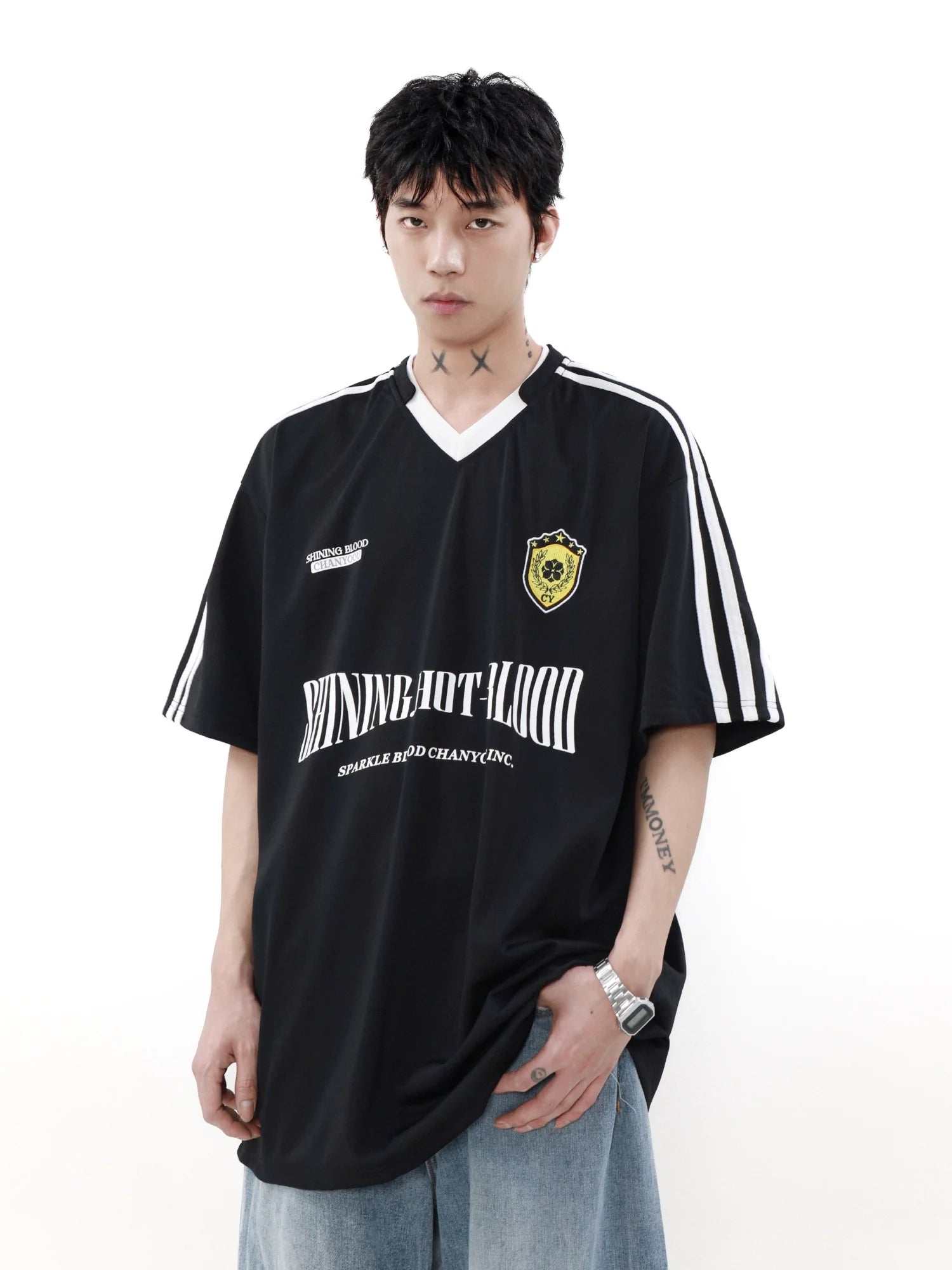 크레스트 레트로 축구 저지