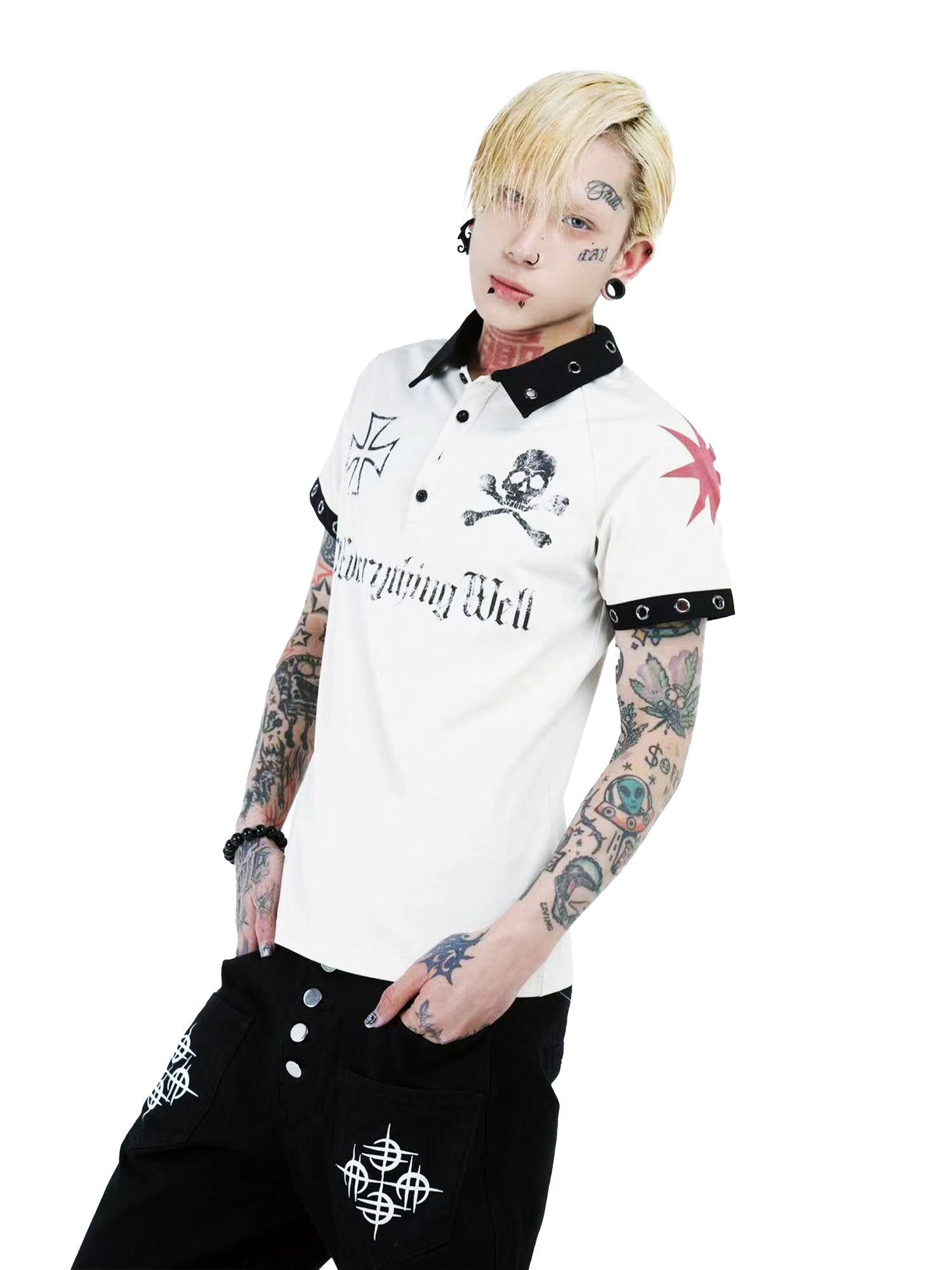 CrimsonStar 05 Skull Crest Polo Shirt