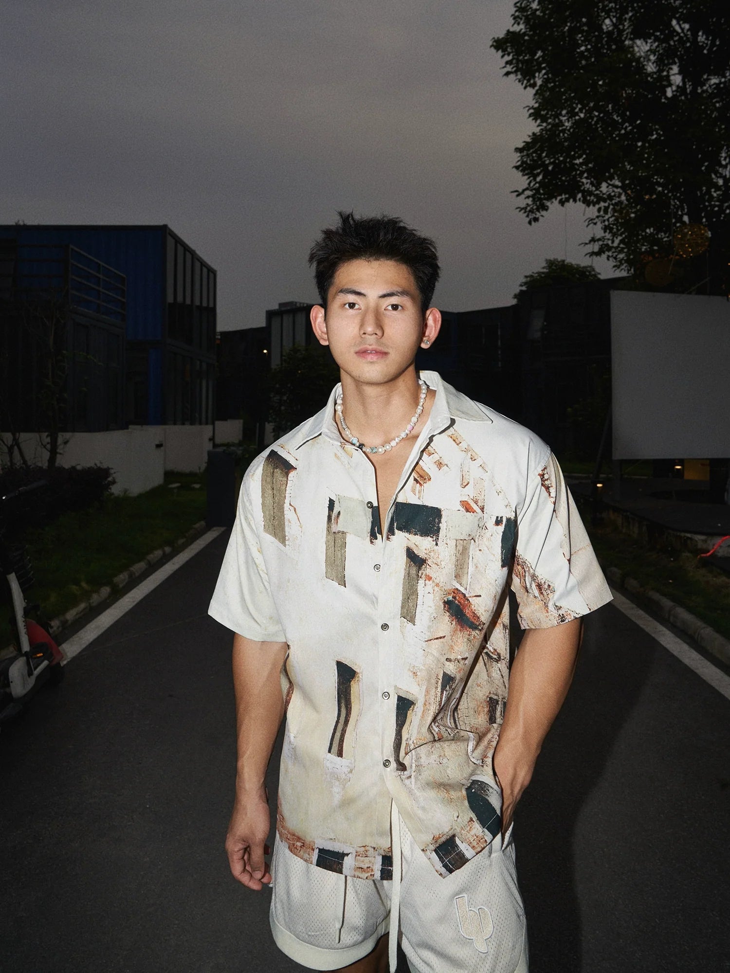 Abstract Print Short Sleeve Shirt