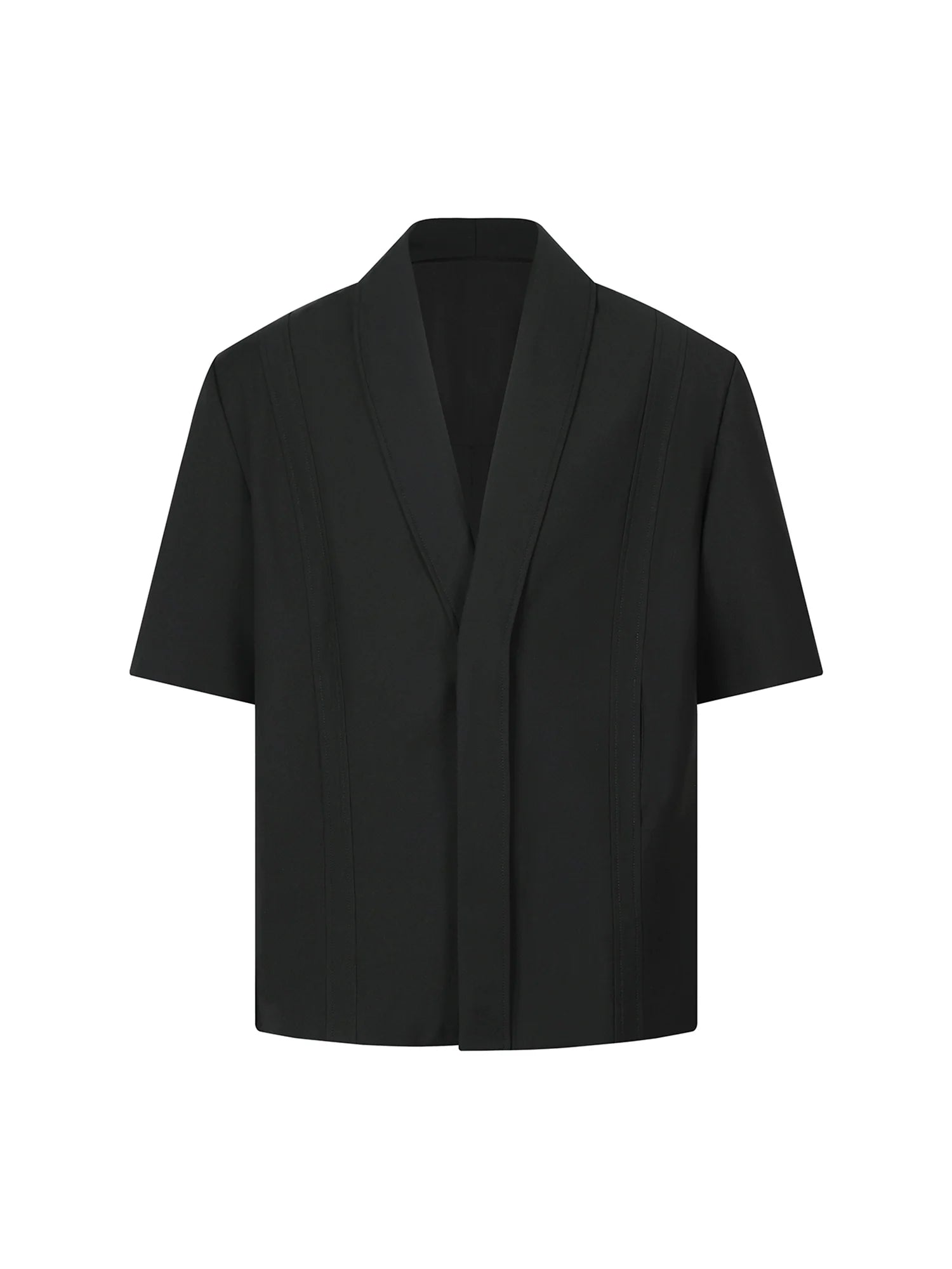 Short-Sleeve Oversized Shawl Collar Blazer