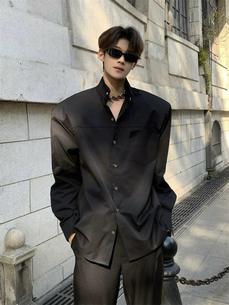 오버사이즈 스탠드 칼라 셔츠