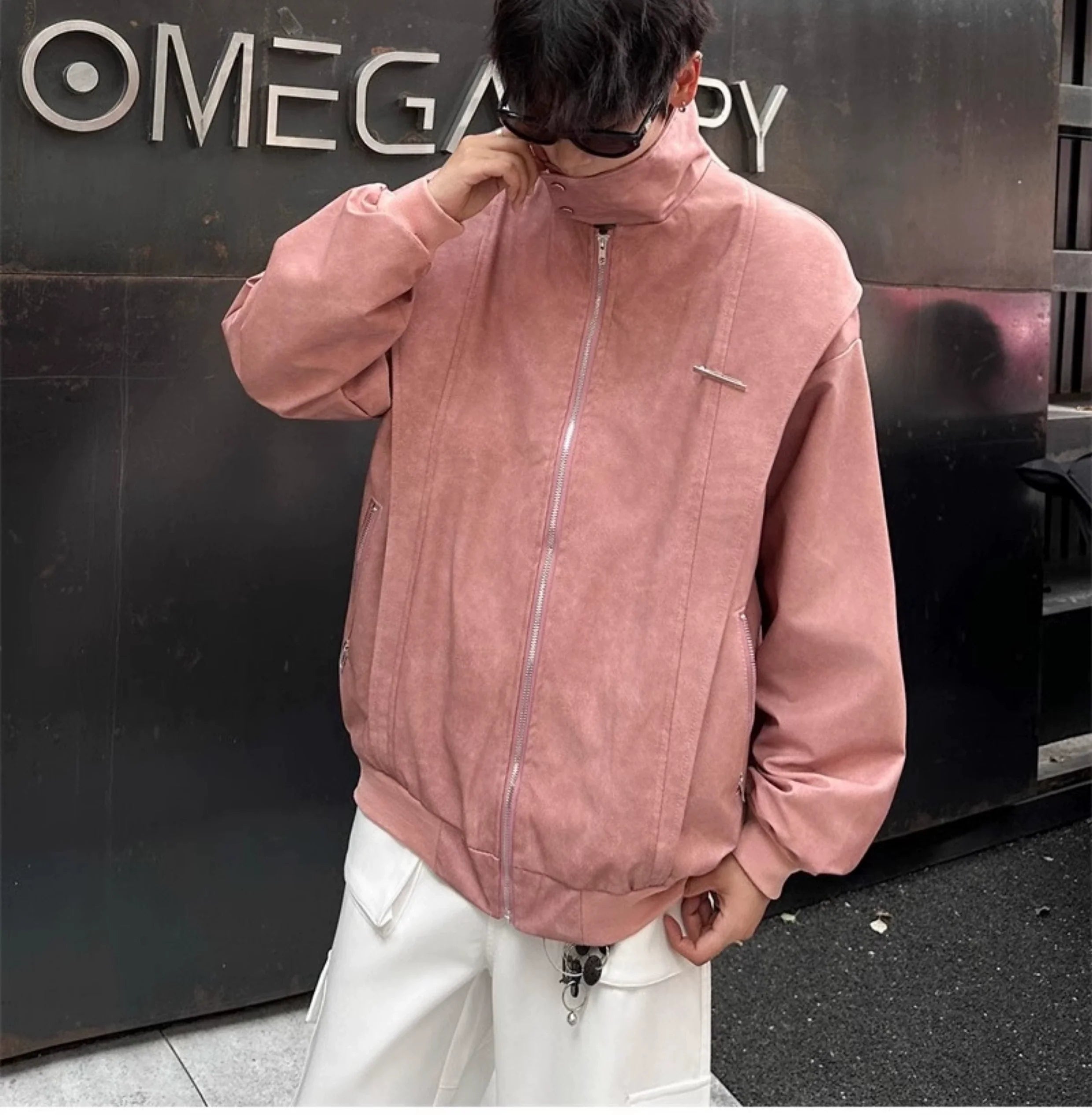 Oversized  Vintage Zip-Up Jacket