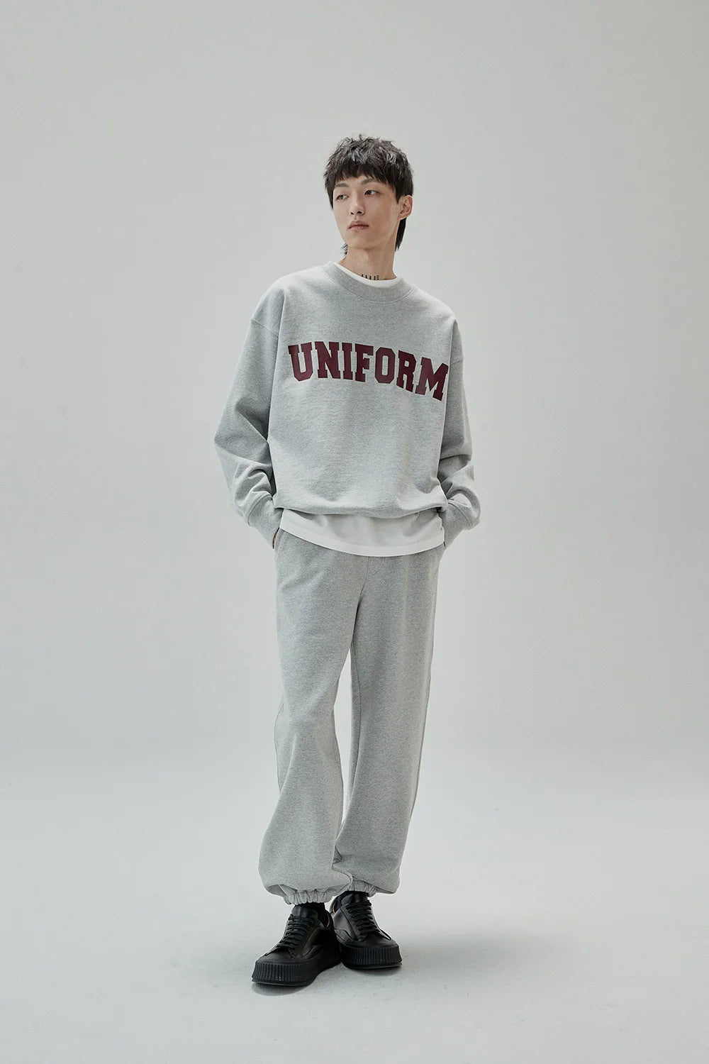 Retro Color Block Rubber Print Crewneck Sweatshirt