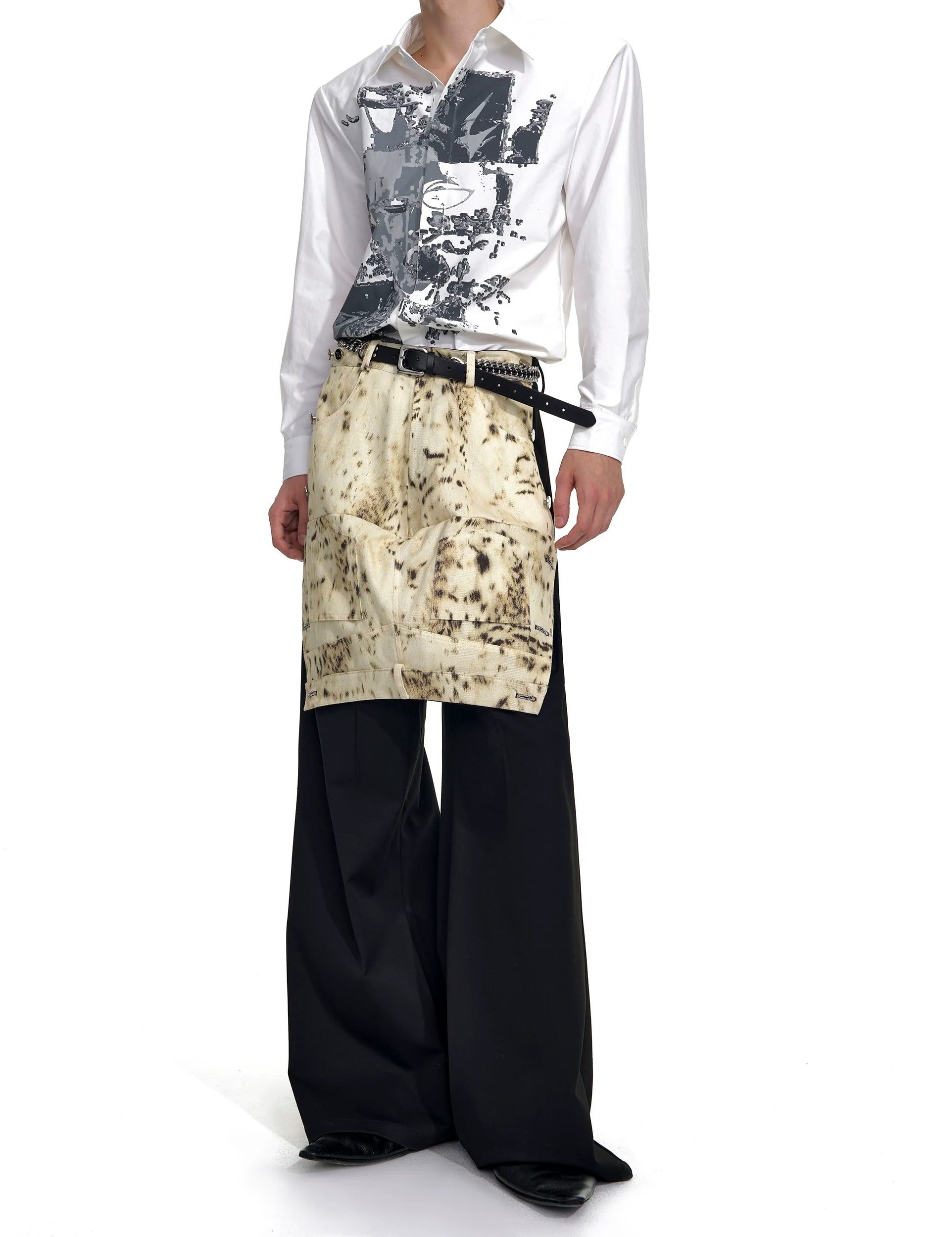 Wide Leg Asymmetrical Waistband Trousers