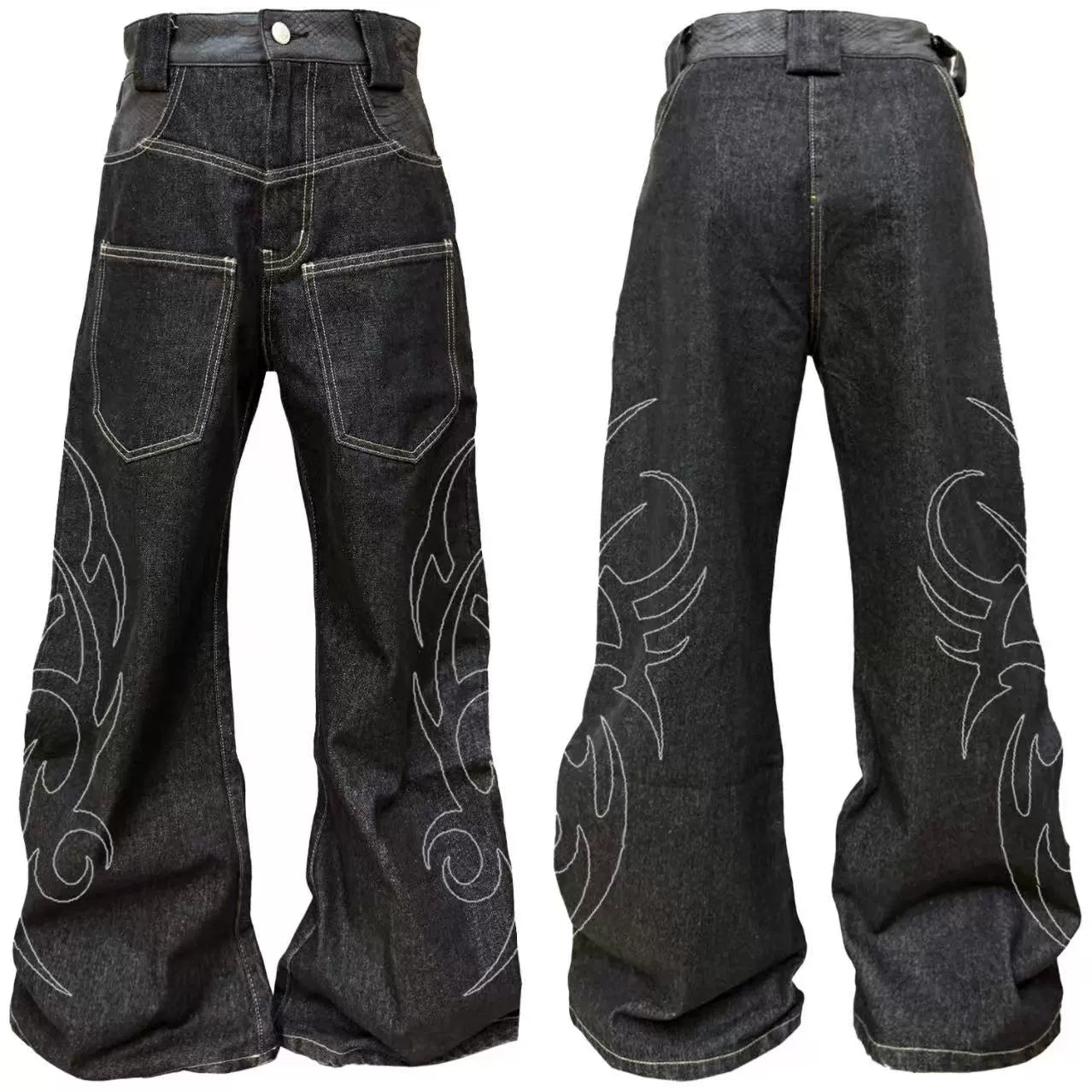 Tribal Nova Wide Leg Tattoo Jeans