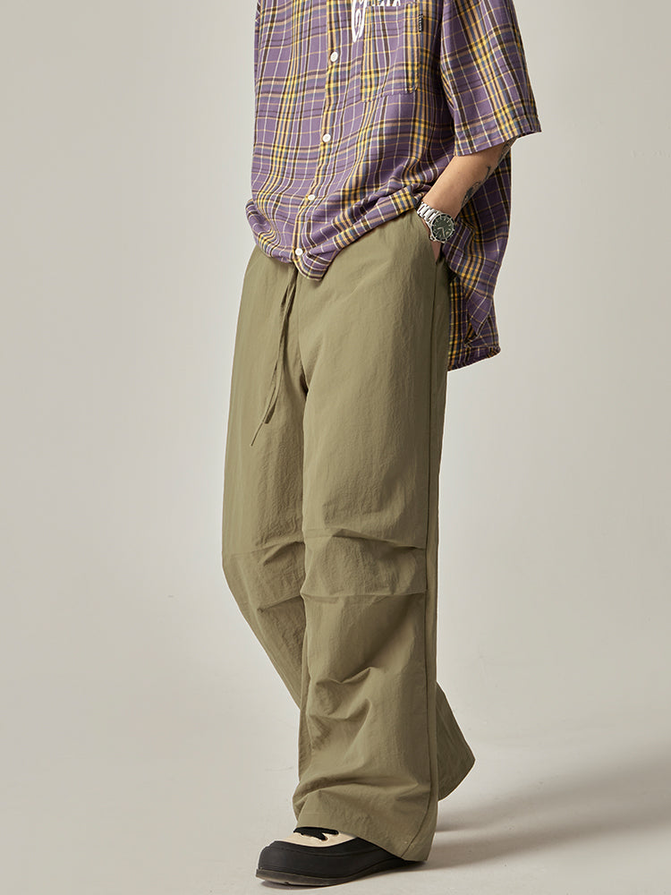 Grey Drawstring Loose Cargo Pants