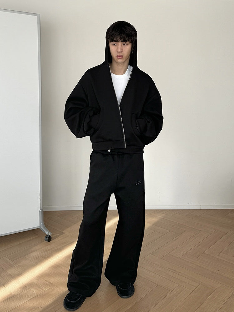 Heavyweight Boxy Hoodie and Wide-Leg Sweatpants Setup