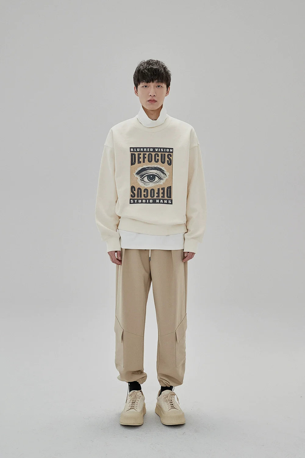 Draping Drawstring Cargo Casual Pants