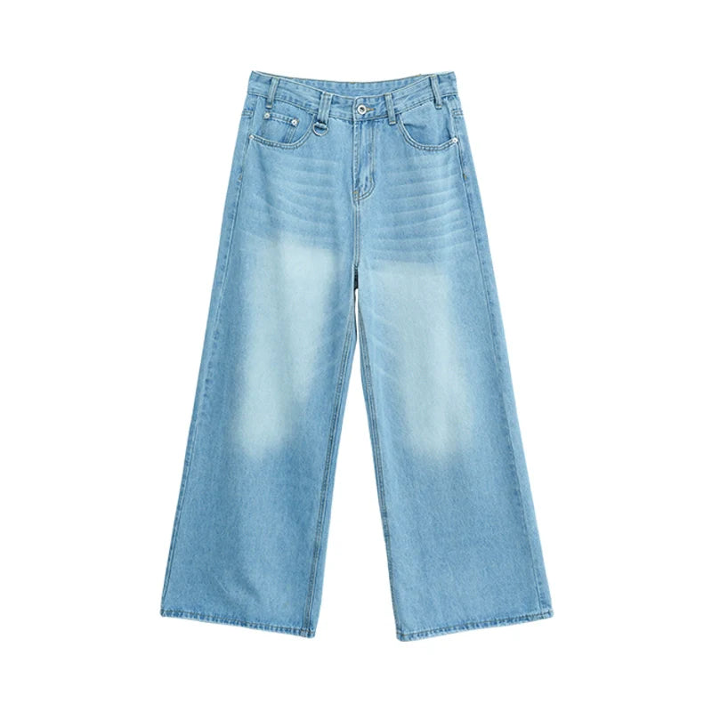 Straight-Wide-Leg Wash  Jeans