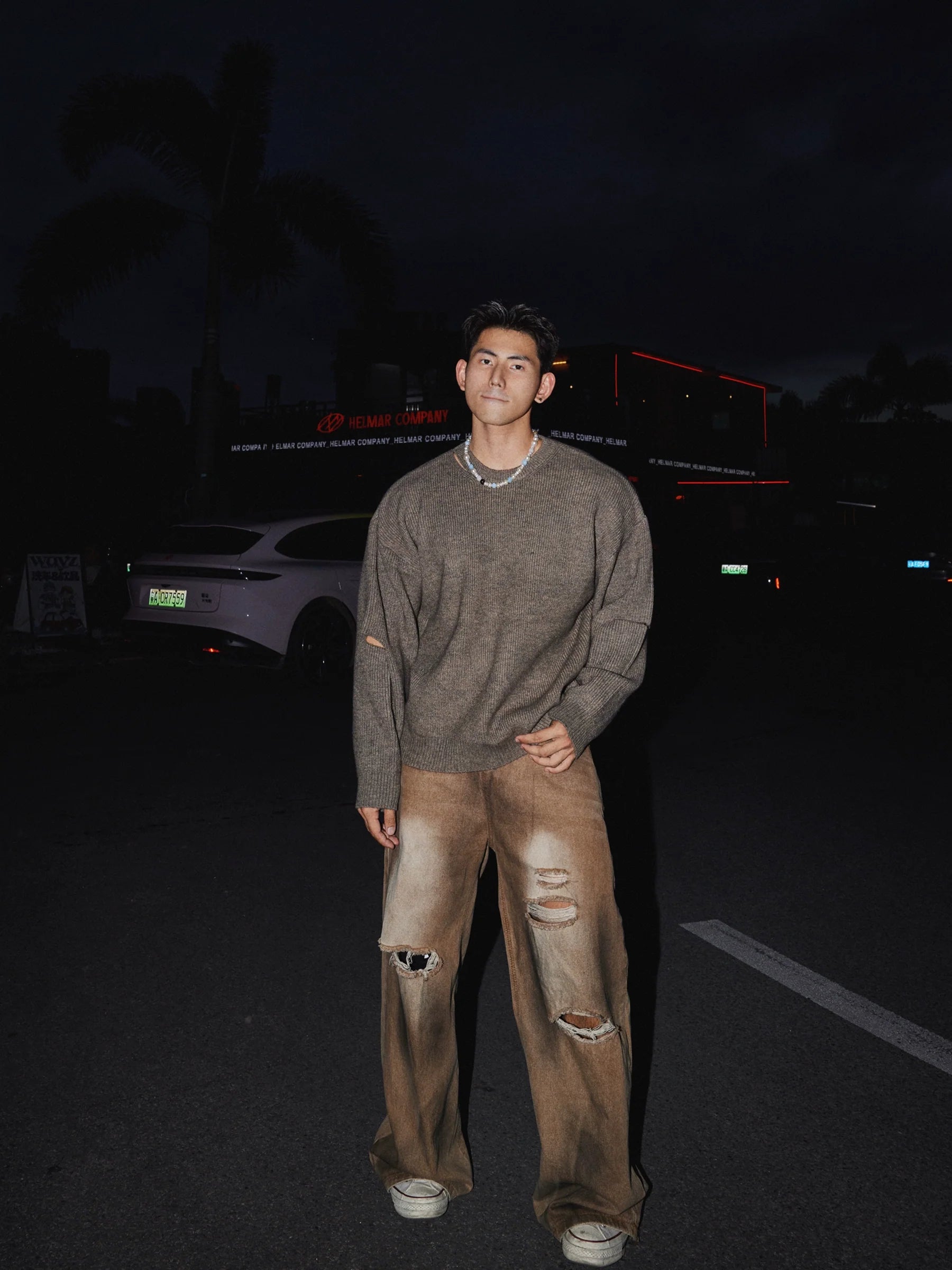 Relaxed Cutout Knit Sweater