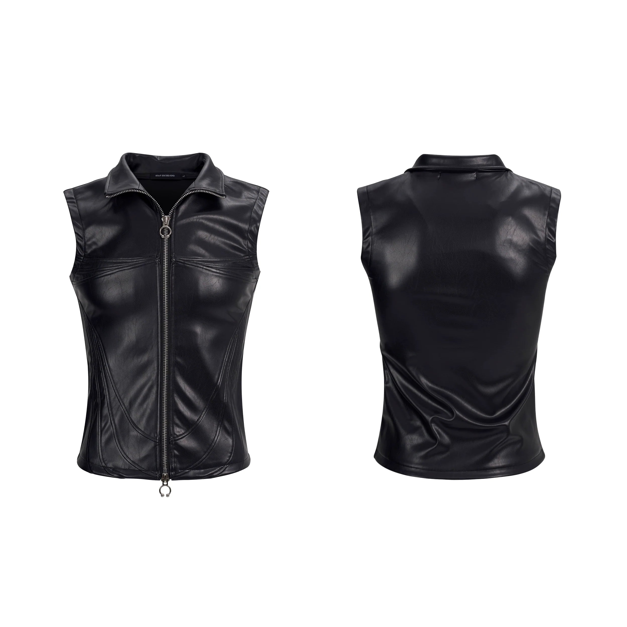 Sleeveless Black Sheer Panel Top