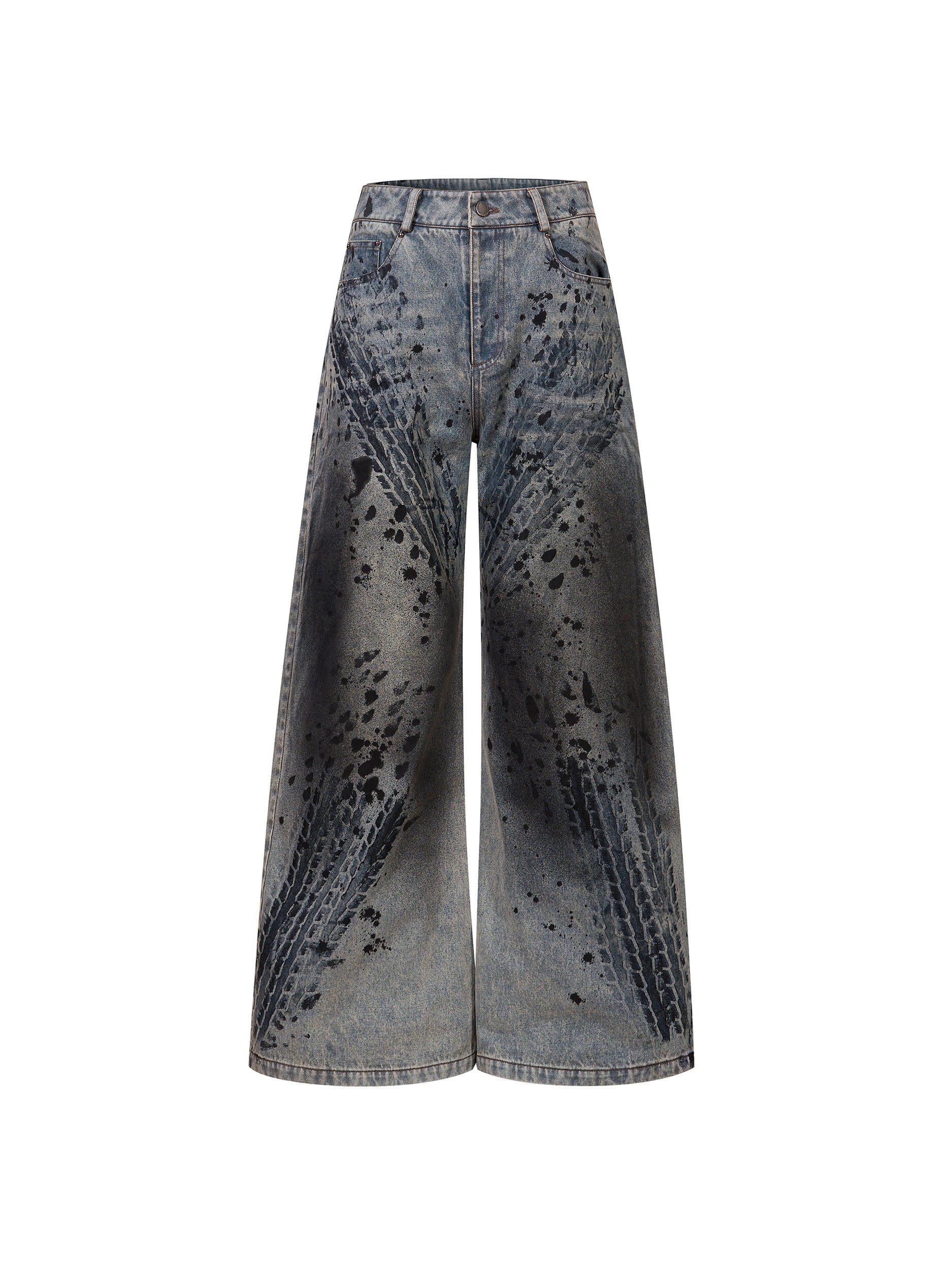 Acid Wash Cropped Denim Jacket and Pants Setup