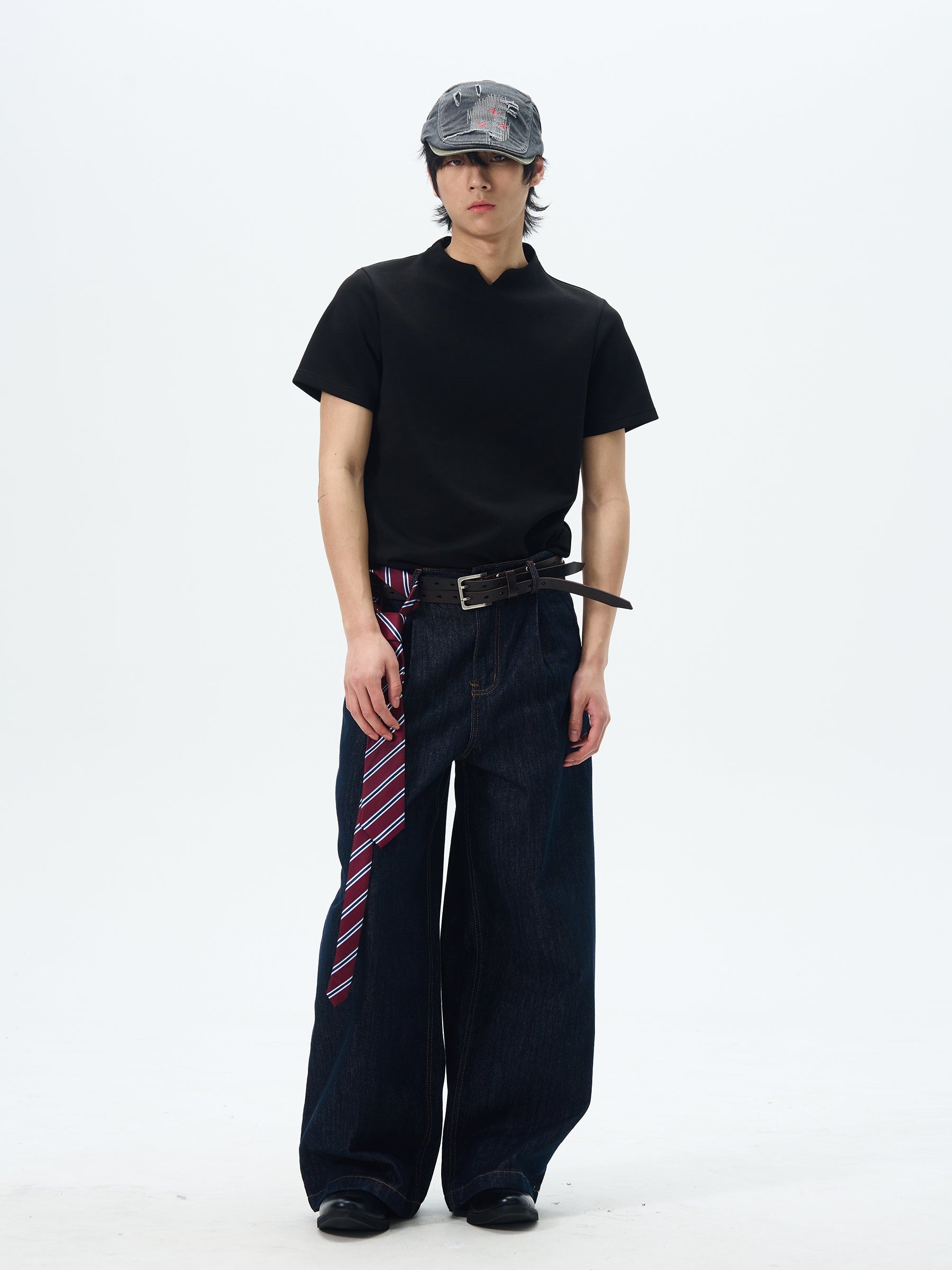 Dark Indigo Wide Leg Skater Jeans